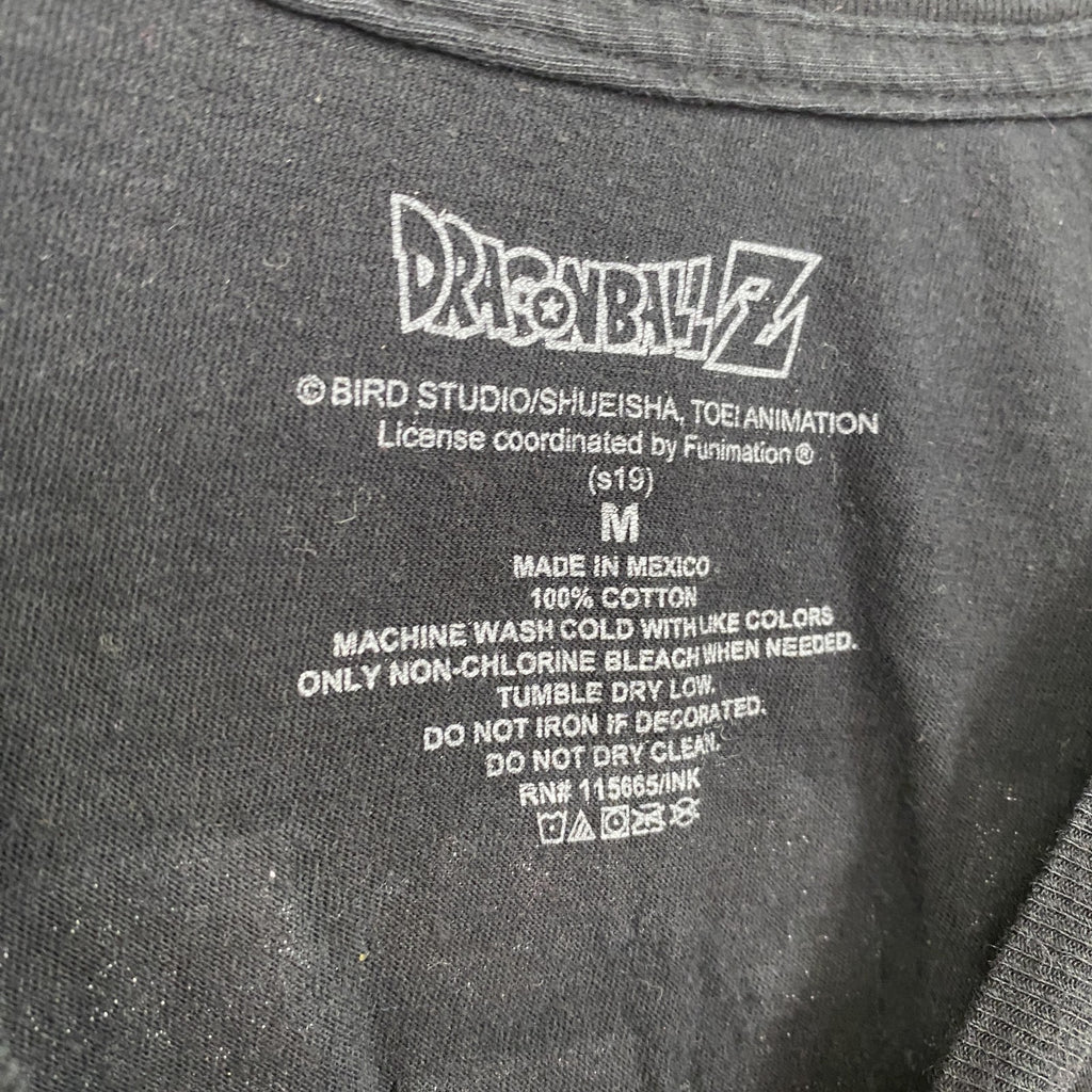 古着 used　ドラゴンボールZ　ベジータ　スーパーサイヤ人　半袖アニメプリントTシャツ　キャラクターデザイン　黒　Mサイズ