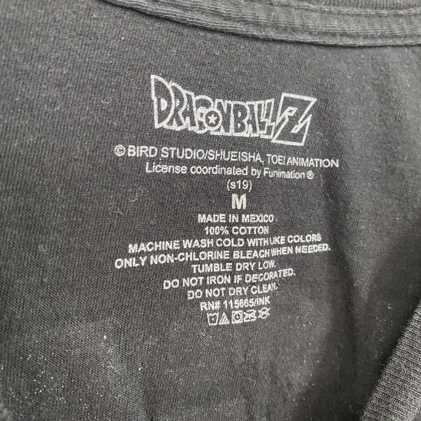 古着 used　ドラゴンボールZ　ベジータ　スーパーサイヤ人　半袖アニメプリントTシャツ　キャラクターデザイン　黒　Mサイズ