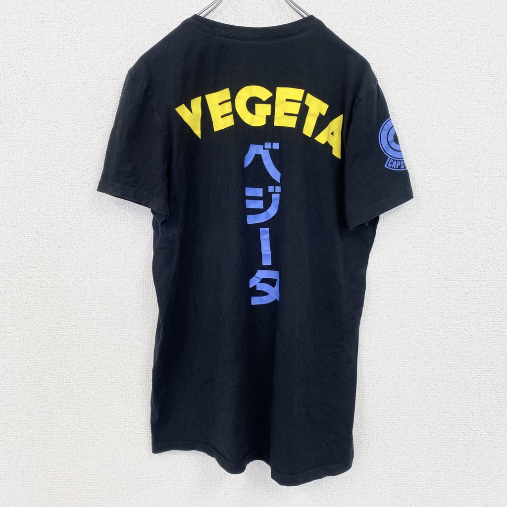古着 used　ドラゴンボールZ　ベジータ　スーパーサイヤ人　半袖アニメプリントTシャツ　キャラクターデザイン　黒　Mサイズ