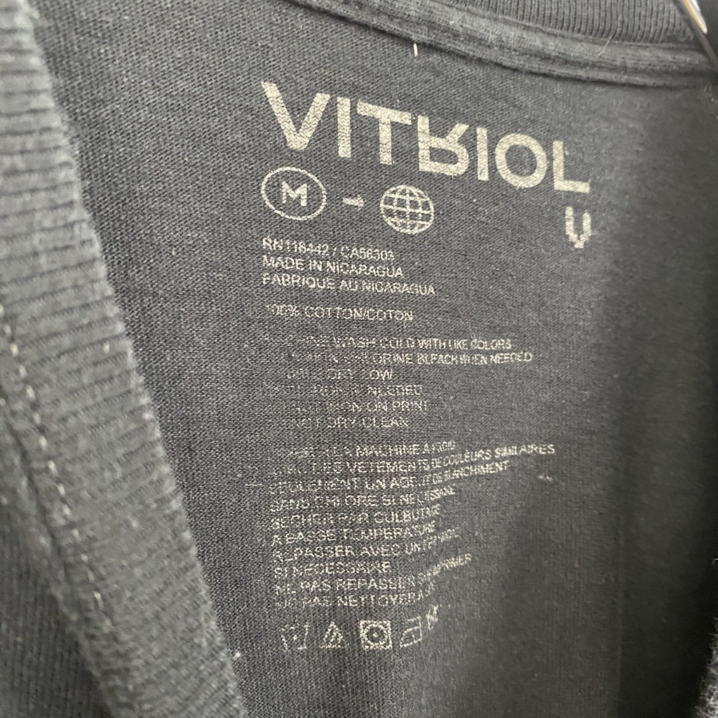 古着 used　VITRIOL　半袖キャラクタープリントTシャツ　ハングル　Sorry　クルーネック　黒　ブラック　Mサイズ