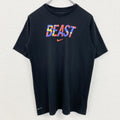古着 used　NIKE　ナイキ　半袖英語ロゴプリントＴシャツ　クルーネック　BEAST　黒　ブラック　XLサイズ