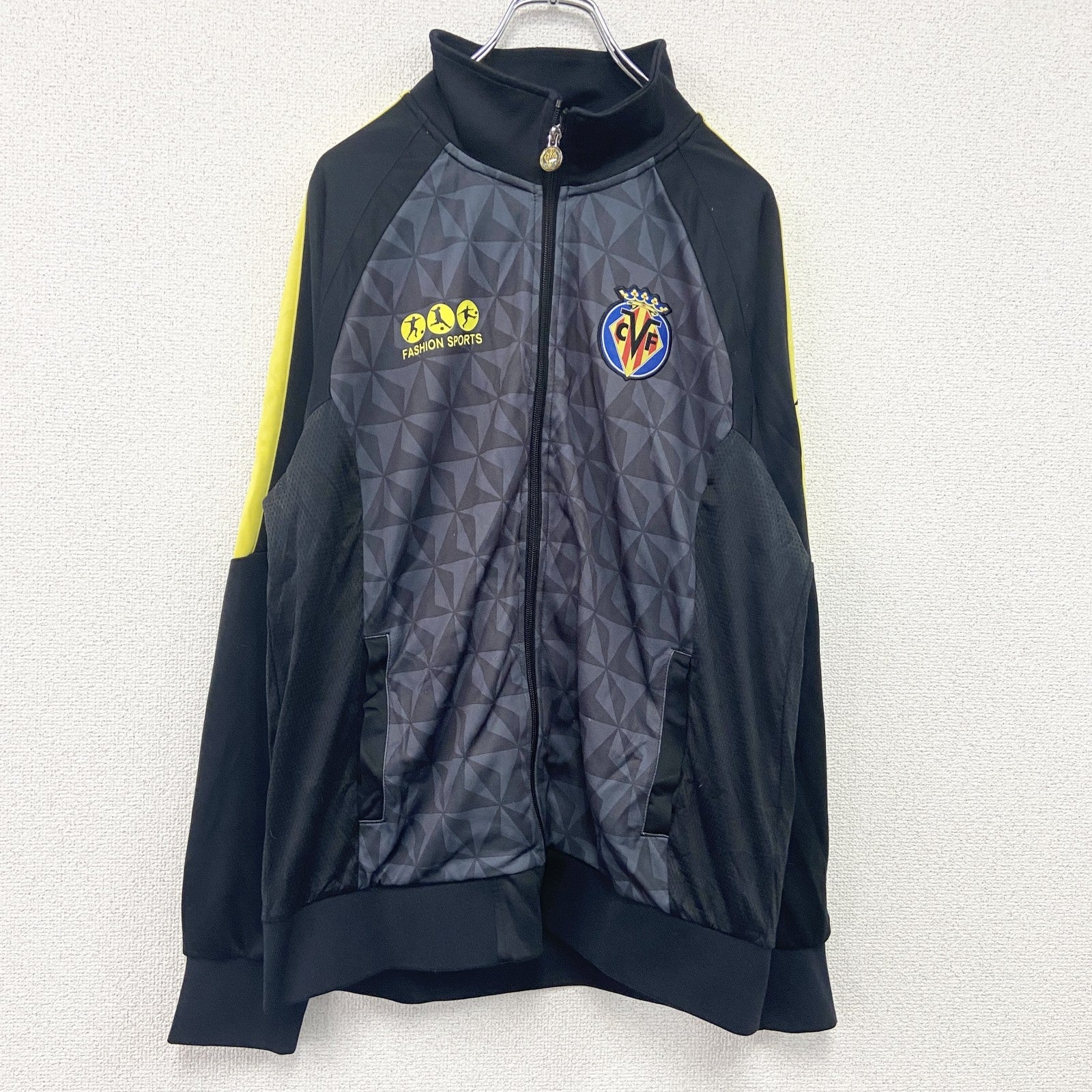 VILLARREAL C.F.　トラックジャケット/ジャージ　黒　ブラック　XLサイズ