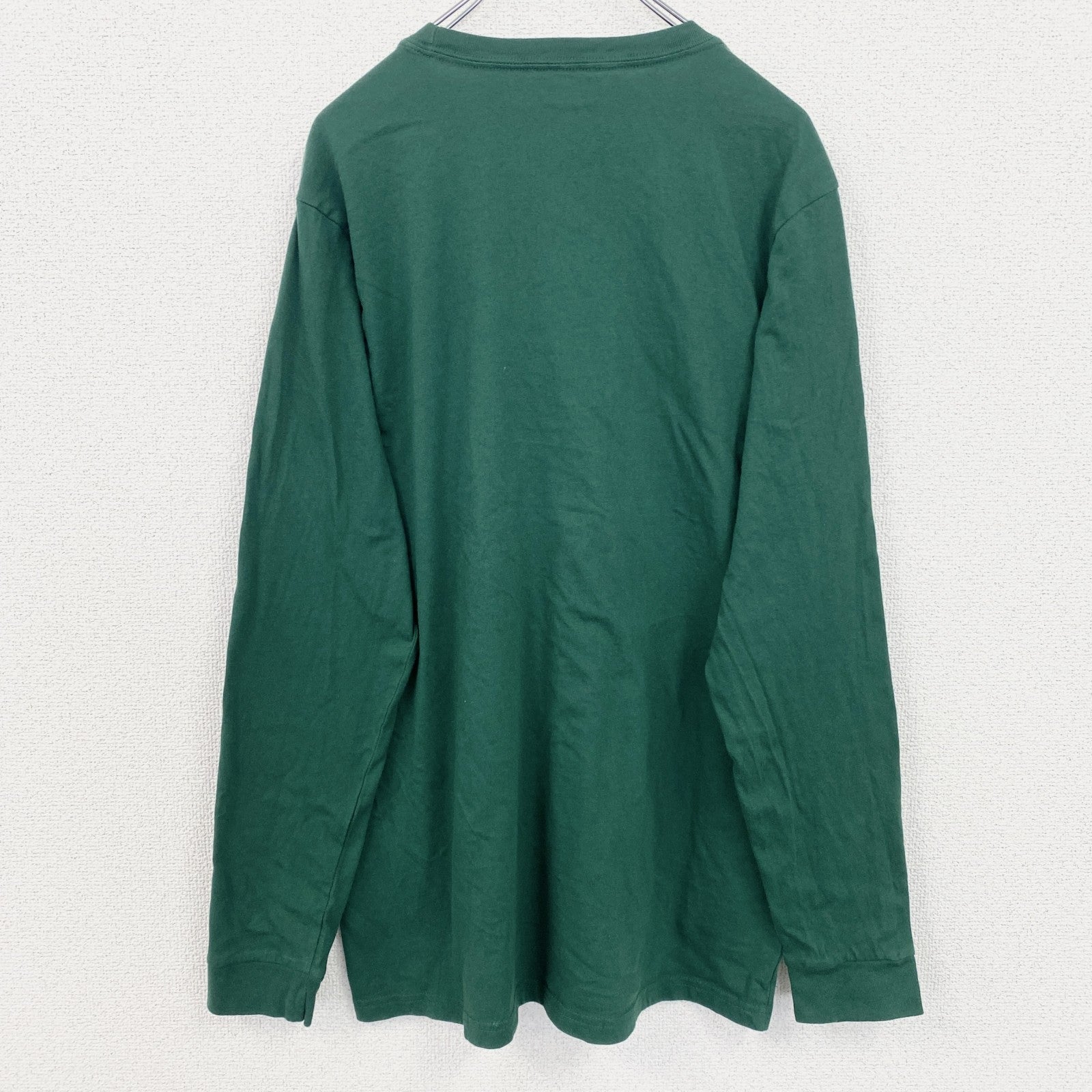 古着 used　adidas　アディダス　長袖プリントTシャツ　クルーネックロンT　ミネソタワイルド　ホッケー　緑　XLサイズ
