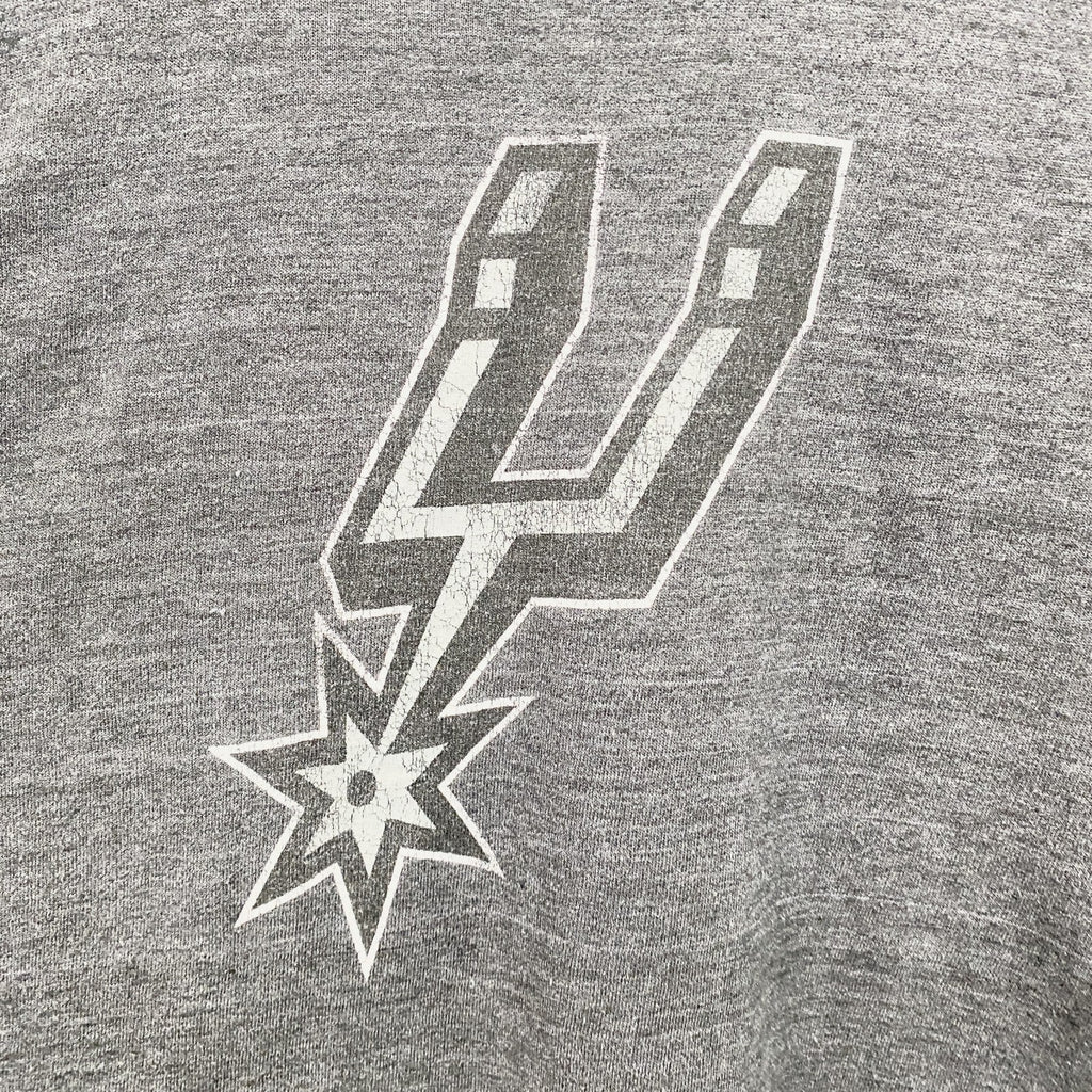 古着 used　adidas　アディダス　半袖プリントTシャツ　サンアントニオスパーズ　バスケ　ダークグレー　Sサイズ