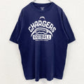 古着 used　Reebok　リーボック　半袖プリントＴシャツ　ロサンゼルスチャージャーズ　フットボール　ネイビー　Lサイズ