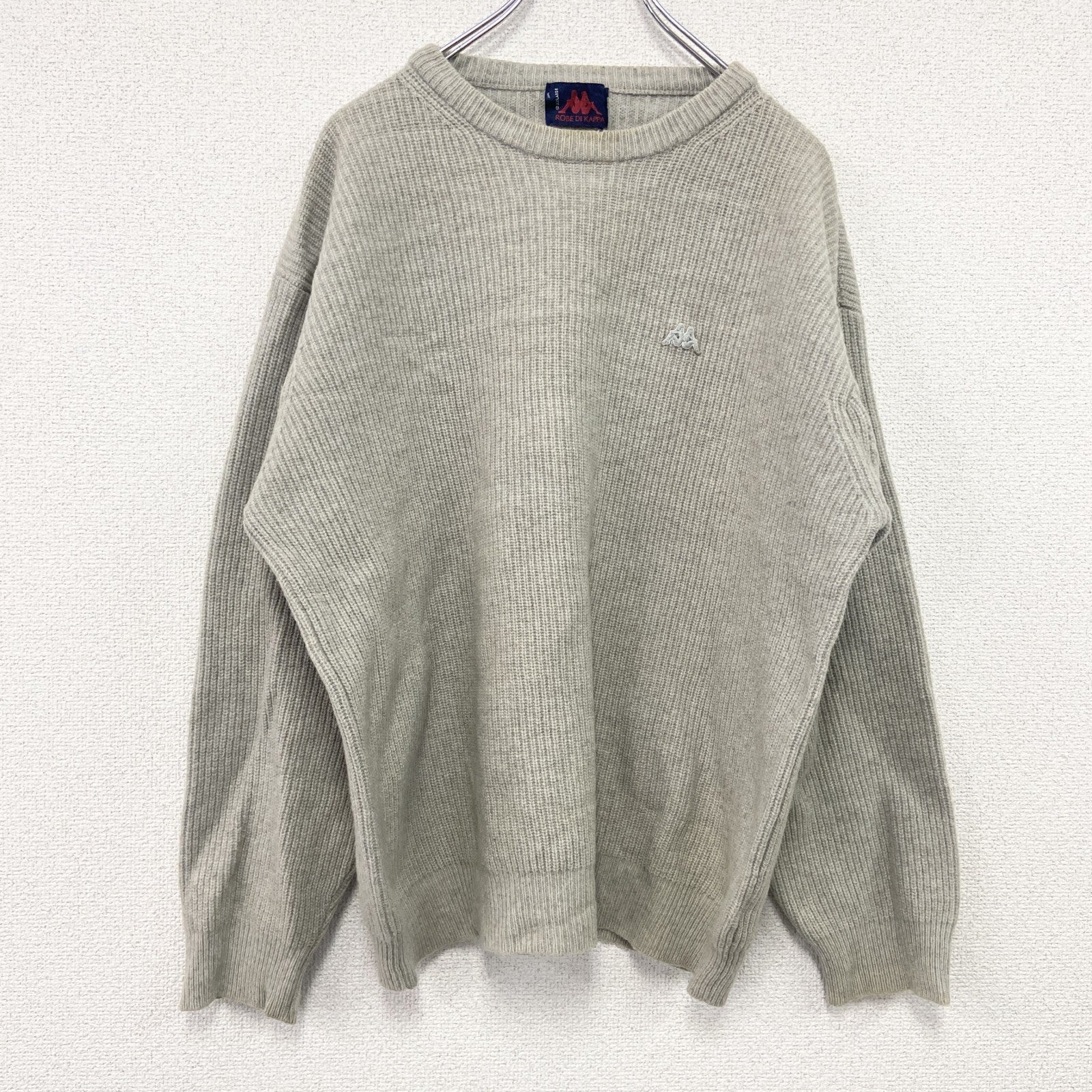 90s　ROBE DI KAPPA　カッパ　ニットセーター　ヴィンテージ　ベージュ　2XLサイズ