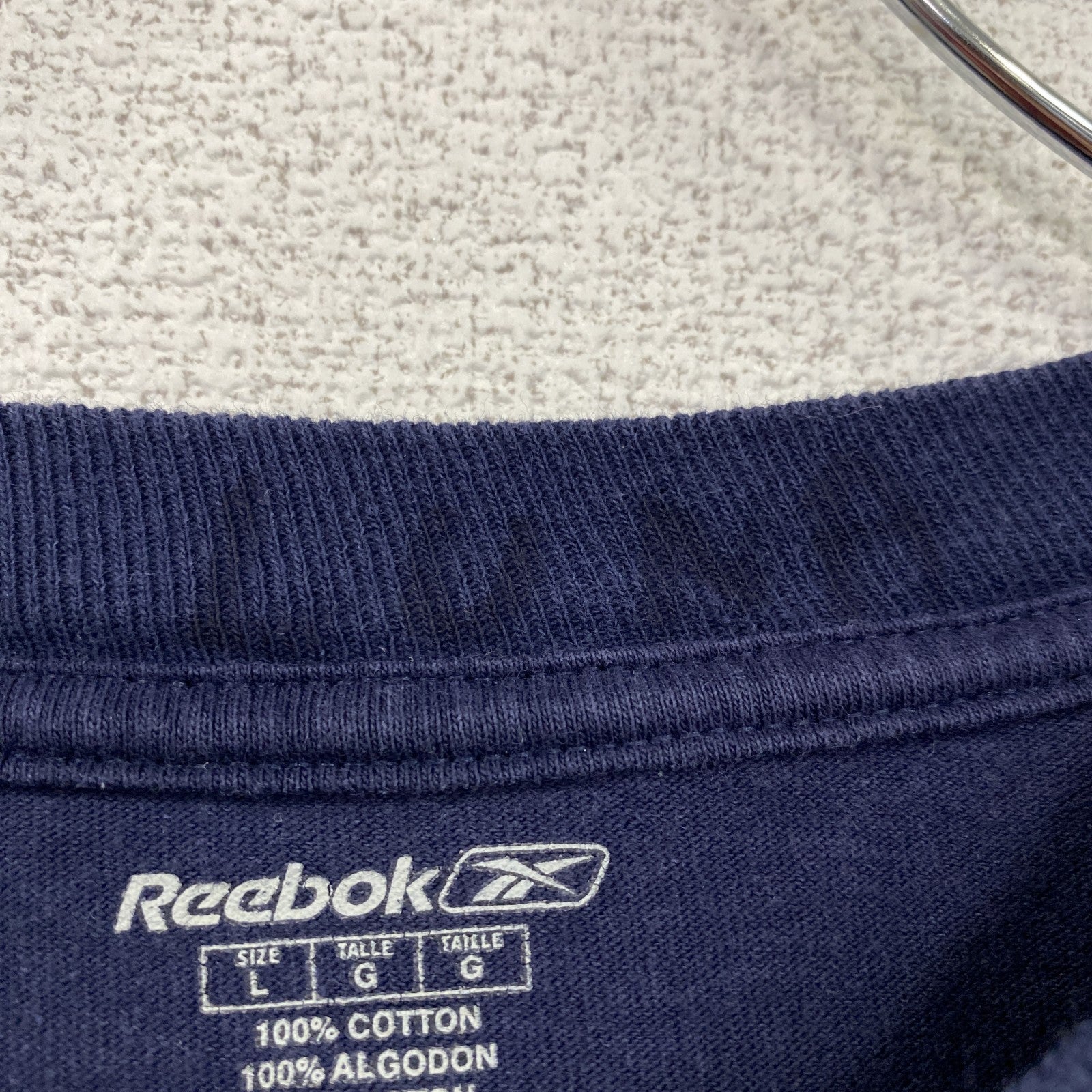 古着 used　Reebok　リーボック　半袖プリントＴシャツ　ロサンゼルスチャージャーズ　フットボール　ネイビー　Lサイズ