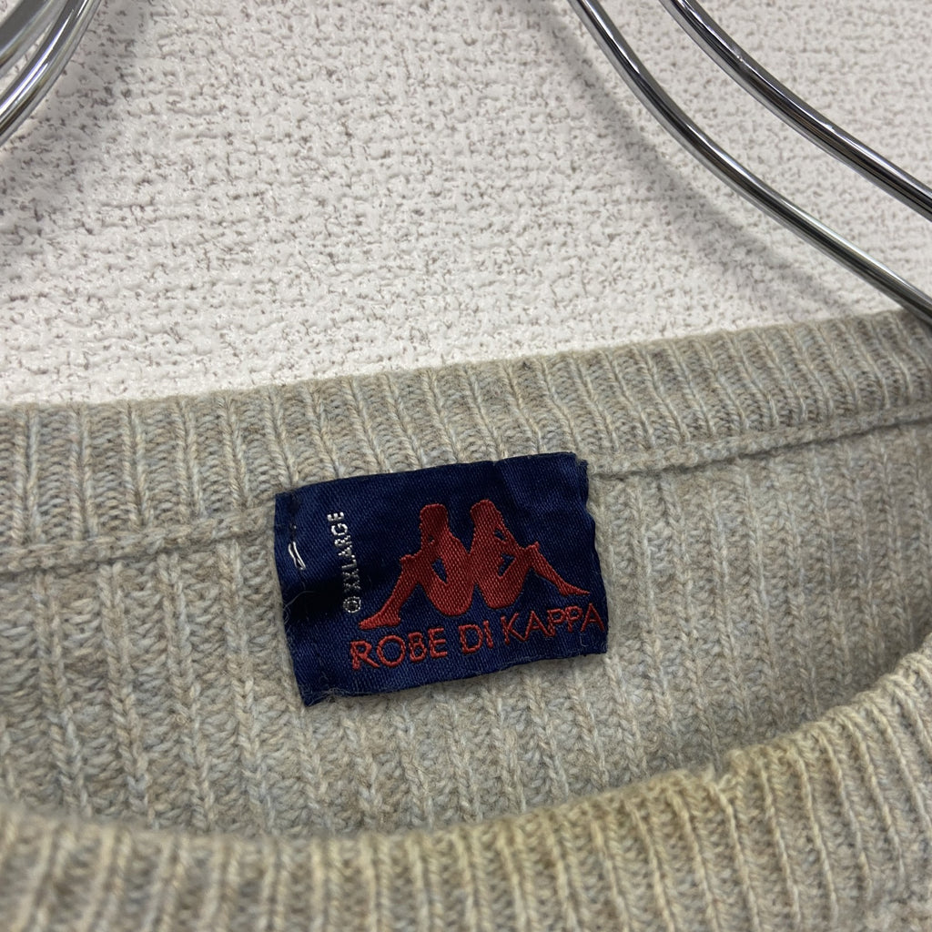90s　ROBE DI KAPPA　カッパ　ニットセーター　ヴィンテージ　ベージュ　2XLサイズ