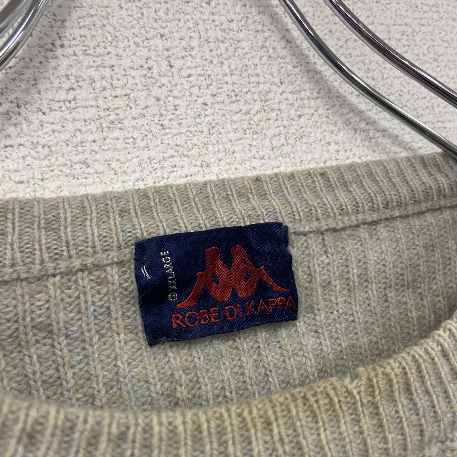 90s　ROBE DI KAPPA　カッパ　ニットセーター　ヴィンテージ　ベージュ　2XLサイズ