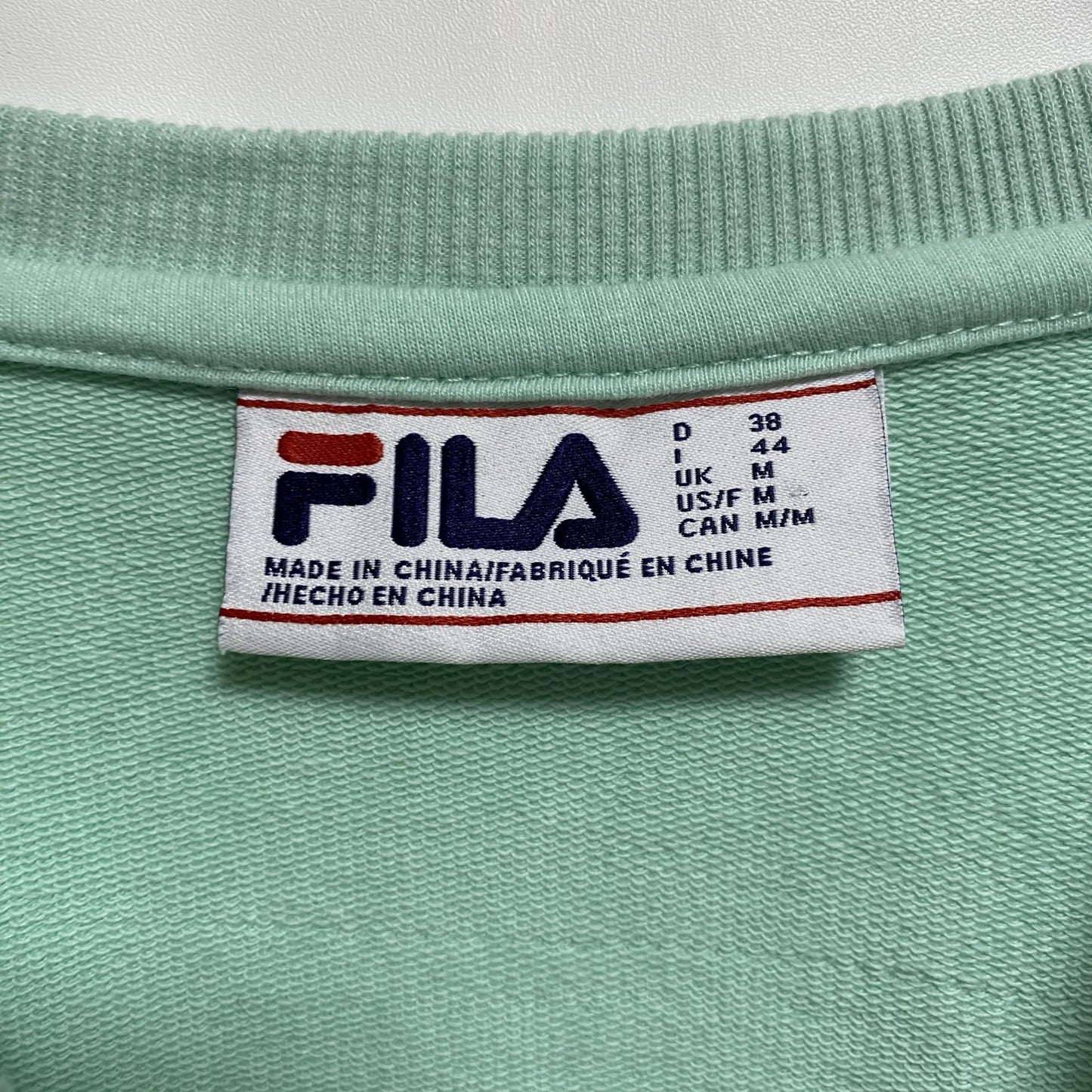 FILA　フィラ　スウェット/トレーナー　ワンポイント　スポーツ　クルーネック　緑　パステルグリーン　Mサイズ