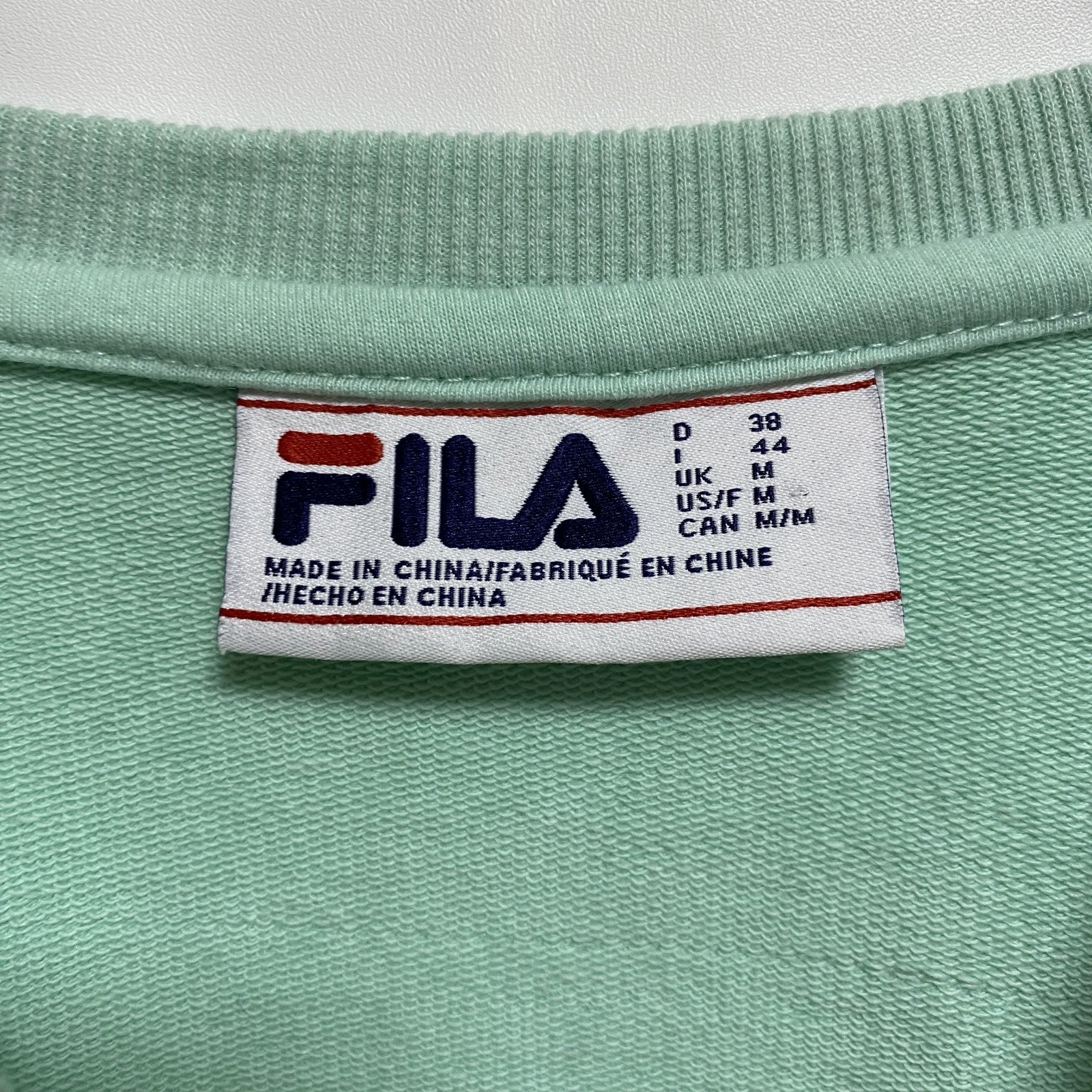 FILA　フィラ　スウェット/トレーナー　ワンポイント　スポーツ　クルーネック　緑　パステルグリーン　Mサイズ