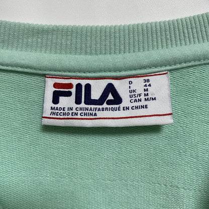 FILA　フィラ　スウェット/トレーナー　ワンポイント　スポーツ　クルーネック　緑　パステルグリーン　Mサイズ