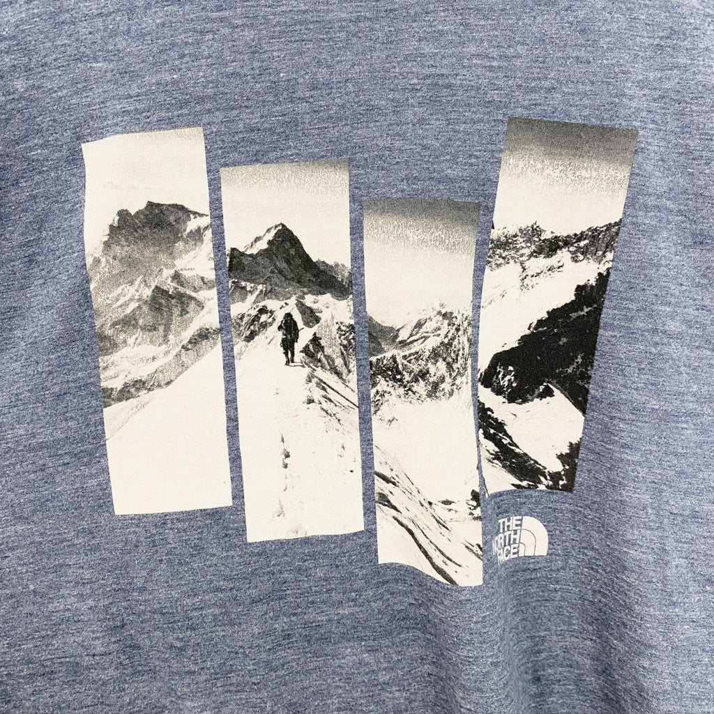 古着 used　THE NORTH FACE　ノースフェイス　半袖クルーネックプリントＴシャツ　アウトドア　ネイビー　Mサイズ