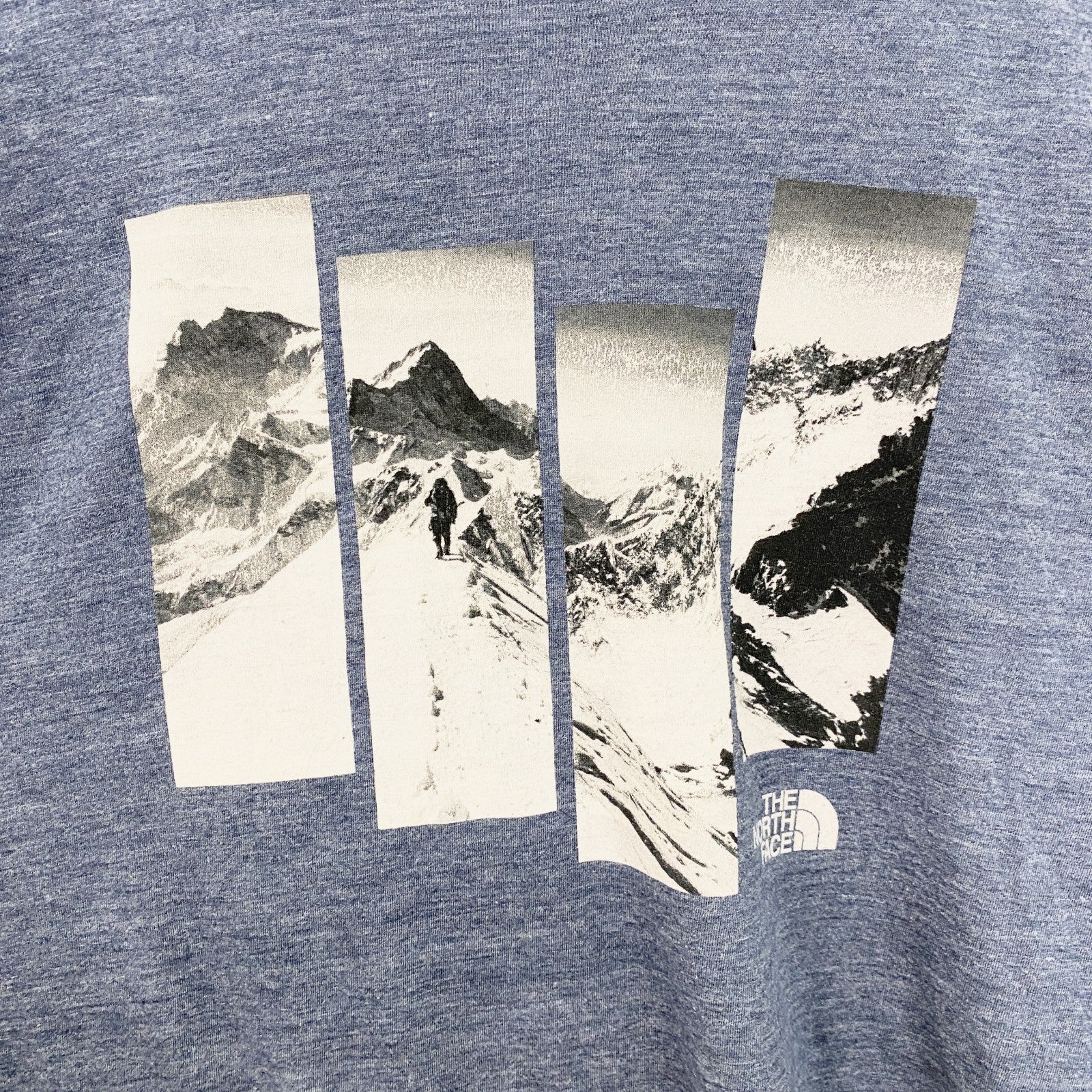 古着 used　THE NORTH FACE　ノースフェイス　半袖クルーネックプリントＴシャツ　アウトドア　ネイビー　Mサイズ