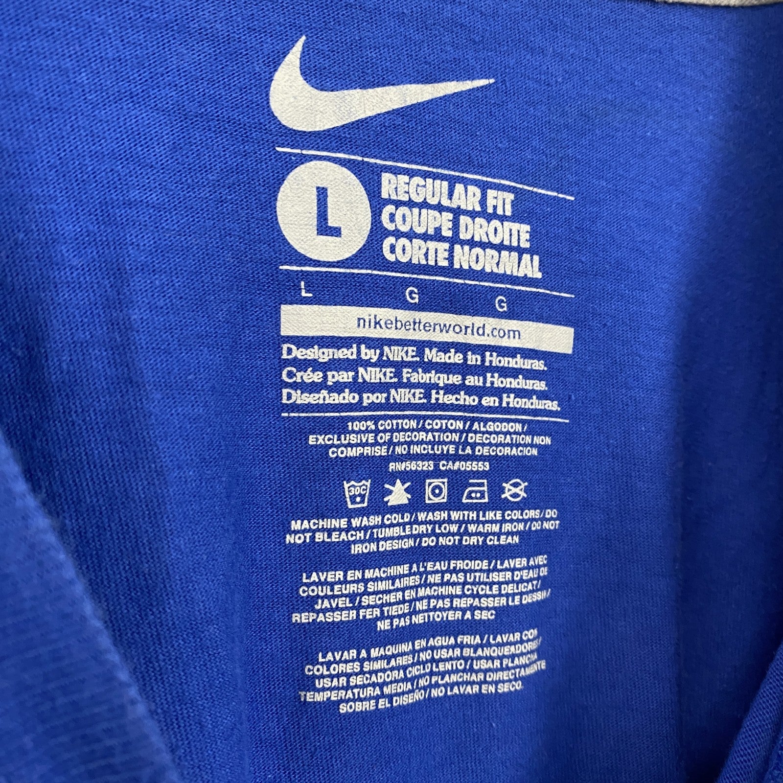 古着 used　NIKE　ナイキ　長袖プリントTシャツ　クルーネックロンT　MLB　シカゴカブス　野球　青　Lサイズ