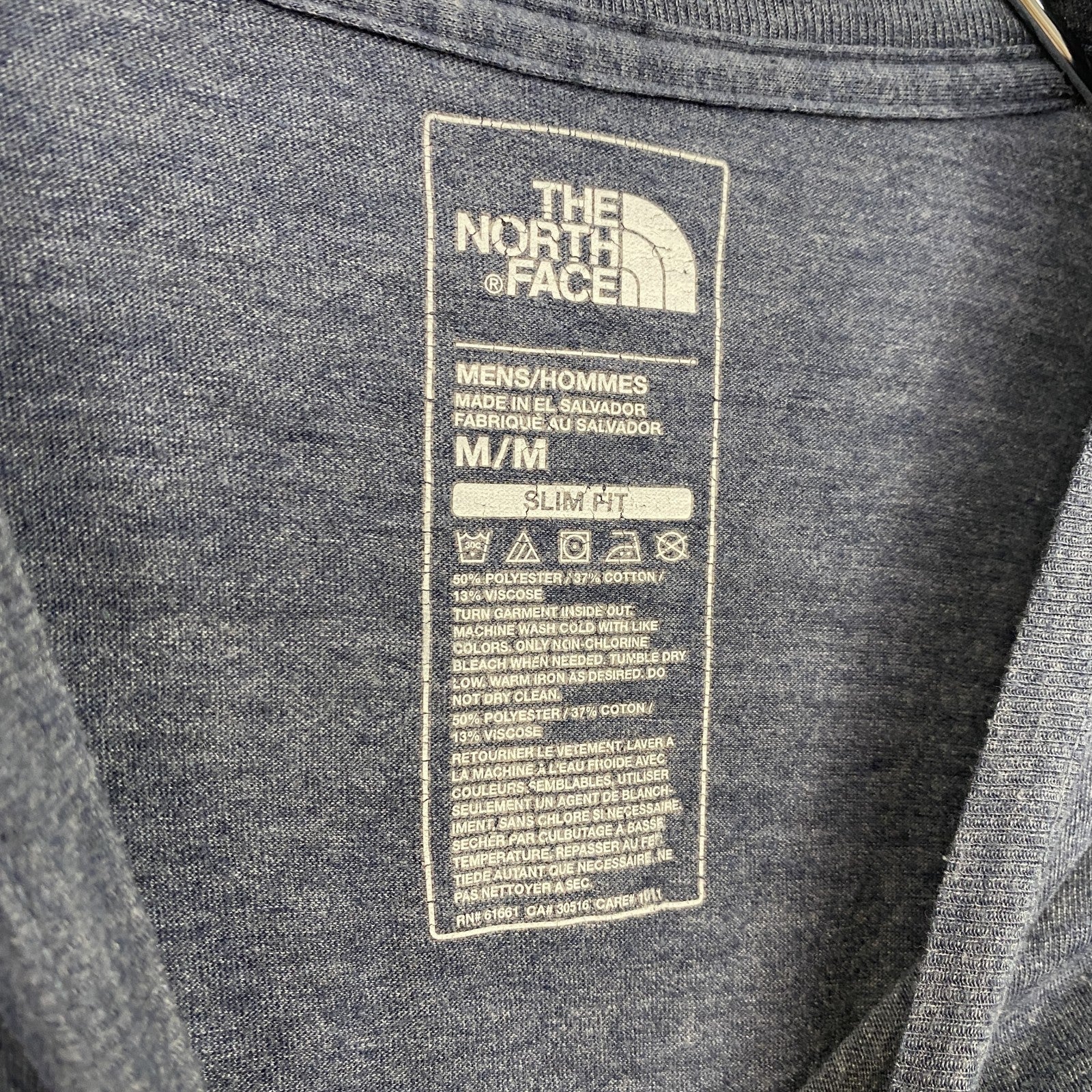 古着 used　THE NORTH FACE　ノースフェイス　半袖クルーネックプリントＴシャツ　アウトドア　ネイビー　Mサイズ