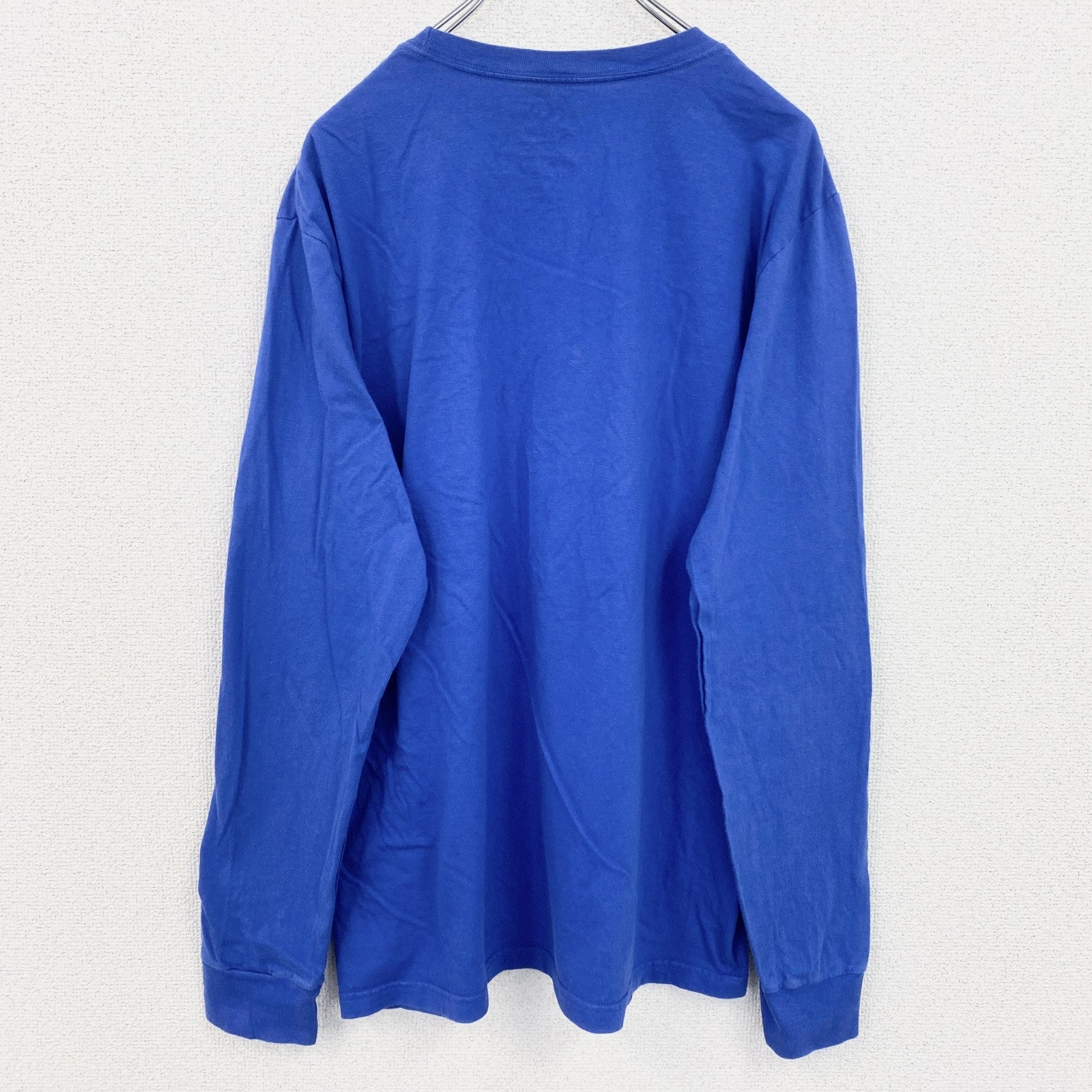 古着 used　NIKE　ナイキ　長袖プリントTシャツ　クルーネックロンT　MLB　シカゴカブス　野球　青　Lサイズ