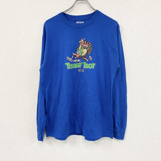 GILDAN　ギルダン　長袖Tシャツ/ロンT　Turkey Trot　青　ブルー　Lサイズ