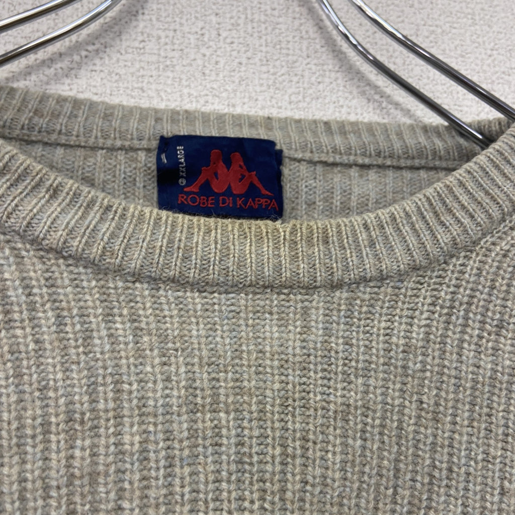 90s　ROBE DI KAPPA　カッパ　ニットセーター　ヴィンテージ　ベージュ　2XLサイズ