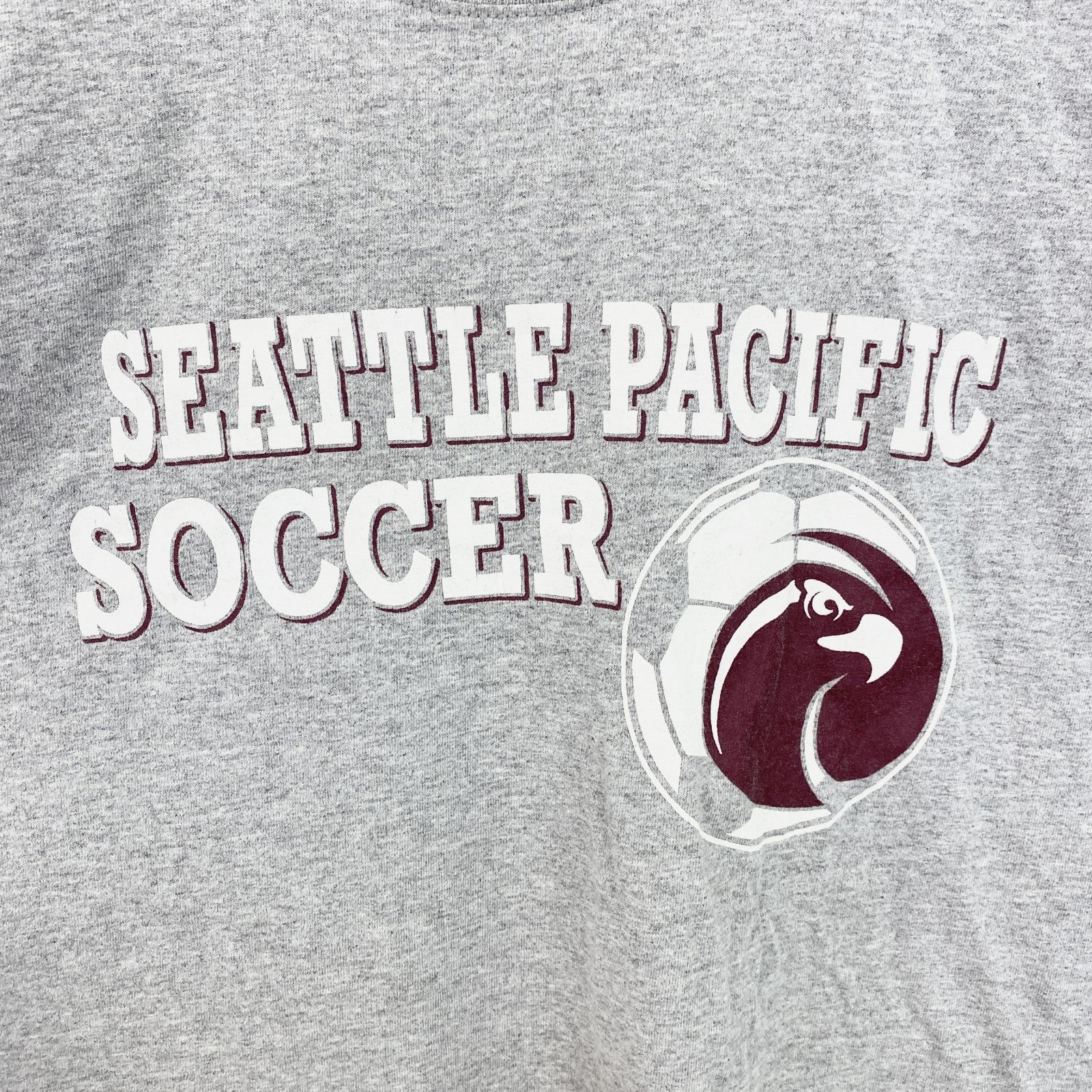 古着 used　Champion　チャンピオン　半袖クルーネックプリントＴシャツ　シアトル　サッカー　グレー　Lサイズ