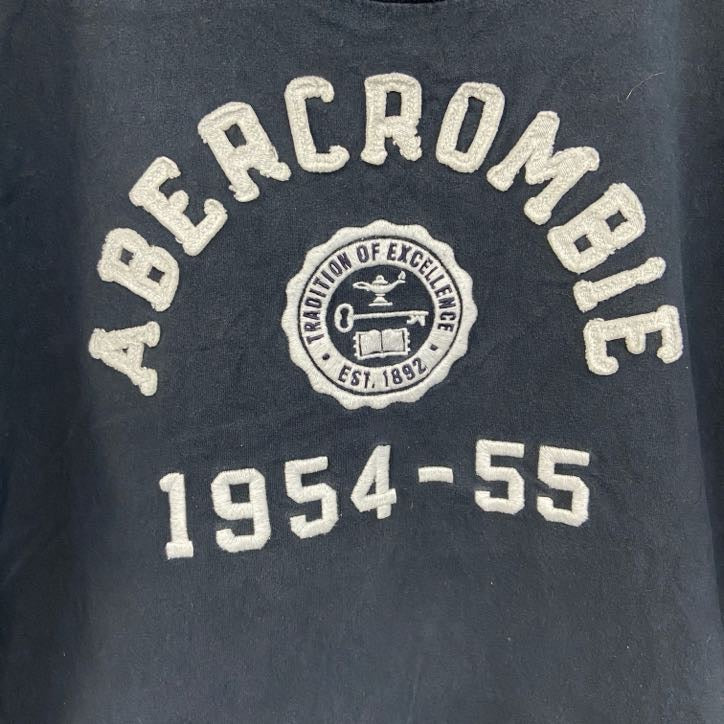 古着 used　アバンクロビー&フィッチ　半袖プリントTシャツ　クルーネック　レトロデザイン　黒　ブラック　XLサイズ