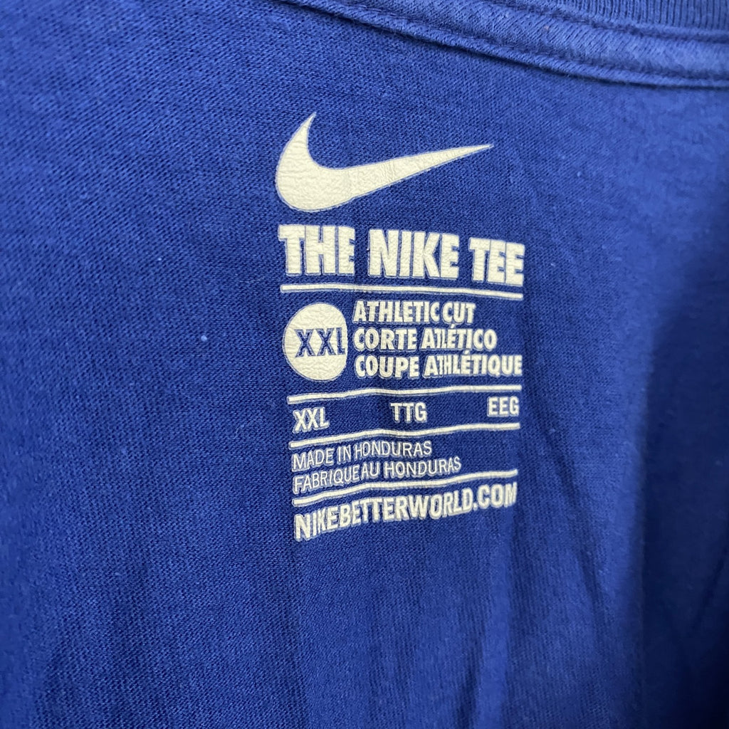 古着 used　NIKE　ナイキ　半袖プリントクルーネックTシャツ　MLB　レンジャーズ　野球　クルーネック　青　2XLサイズ