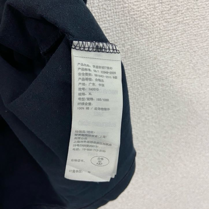 古着 used　アバンクロビー&フィッチ　半袖プリントTシャツ　クルーネック　レトロデザイン　黒　ブラック　XLサイズ