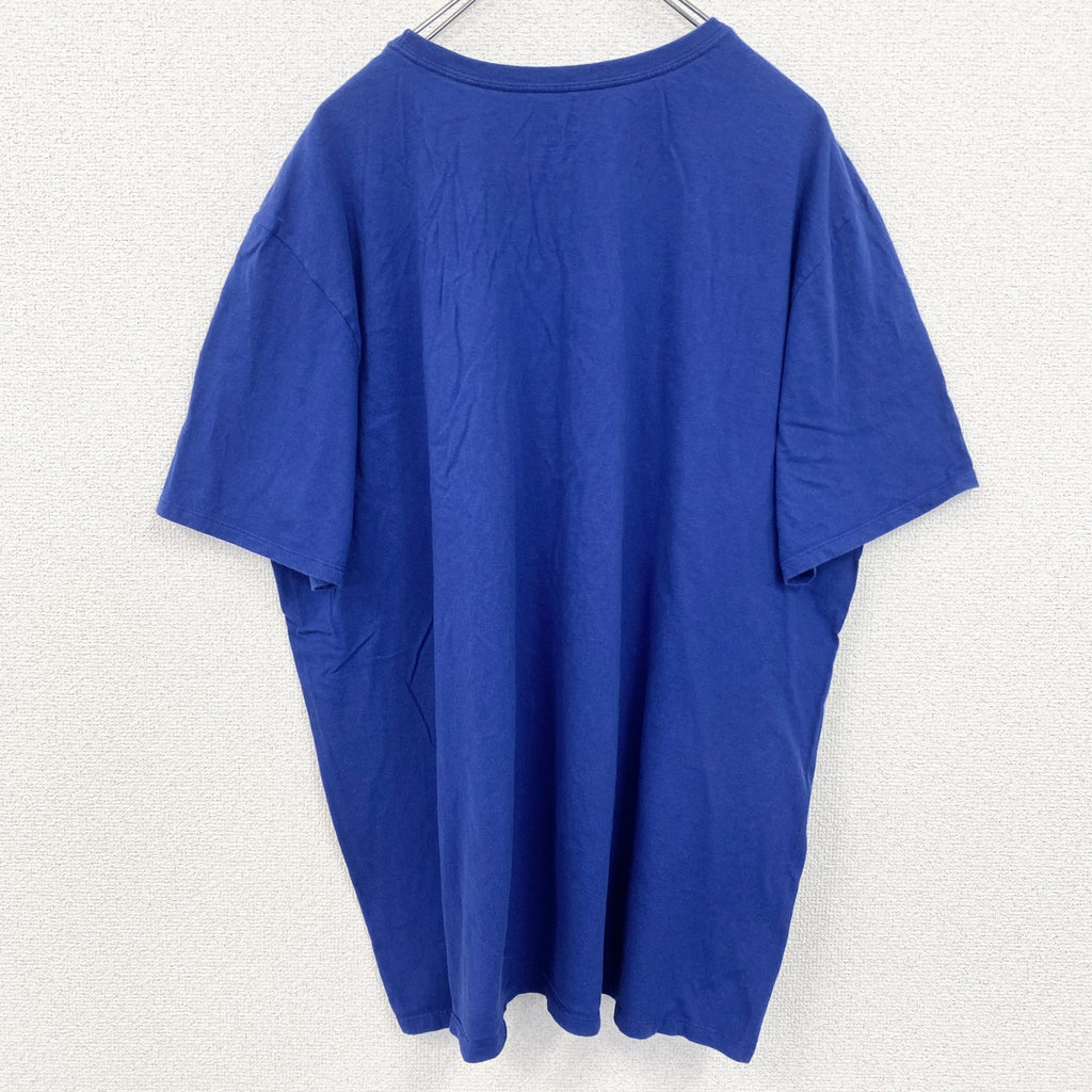 古着 used　NIKE　ナイキ　半袖プリントクルーネックTシャツ　MLB　レンジャーズ　野球　クルーネック　青　2XLサイズ