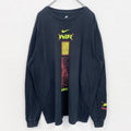 古着 used　NIKE　ナイキ　長袖プリントTシャツ　クルーネックロンT　黒　ブラック　ビッグシルエット　2XLサイズ