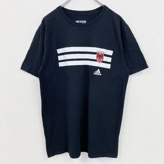 古着 used　adidas　アディダス　半袖プリントＴシャツ　ユナイテッド　サッカー　背番号　黒　ブラック　Lサイズ