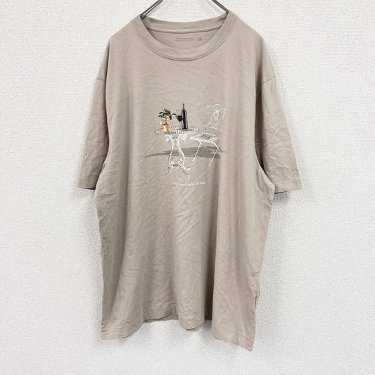 Abercrombie＆Fitch　アバクロンビー＆フィッチ　半袖プリントTシャツ　ベージュ　XXLサイズ