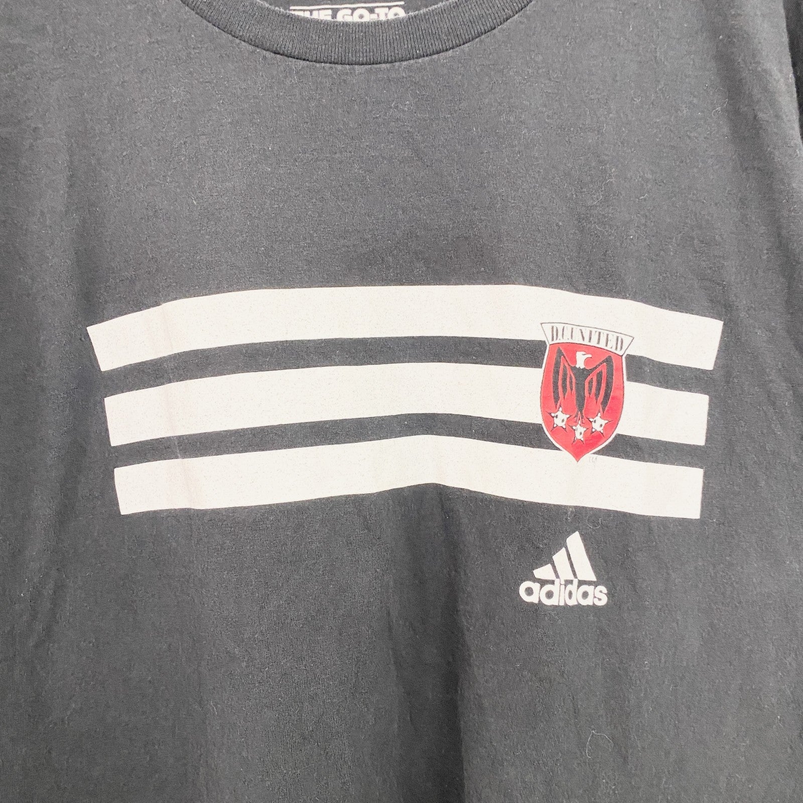 古着 used　adidas　アディダス　半袖プリントＴシャツ　ユナイテッド　サッカー　背番号　黒　ブラック　Lサイズ