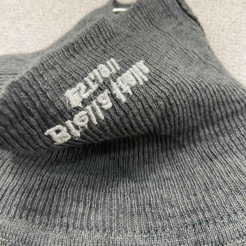 FILA　フィラ　ニットセーター　タートルネック　ハイネック　チェック柄　刺繍ロゴ　スポーツミックス　灰色　グレー