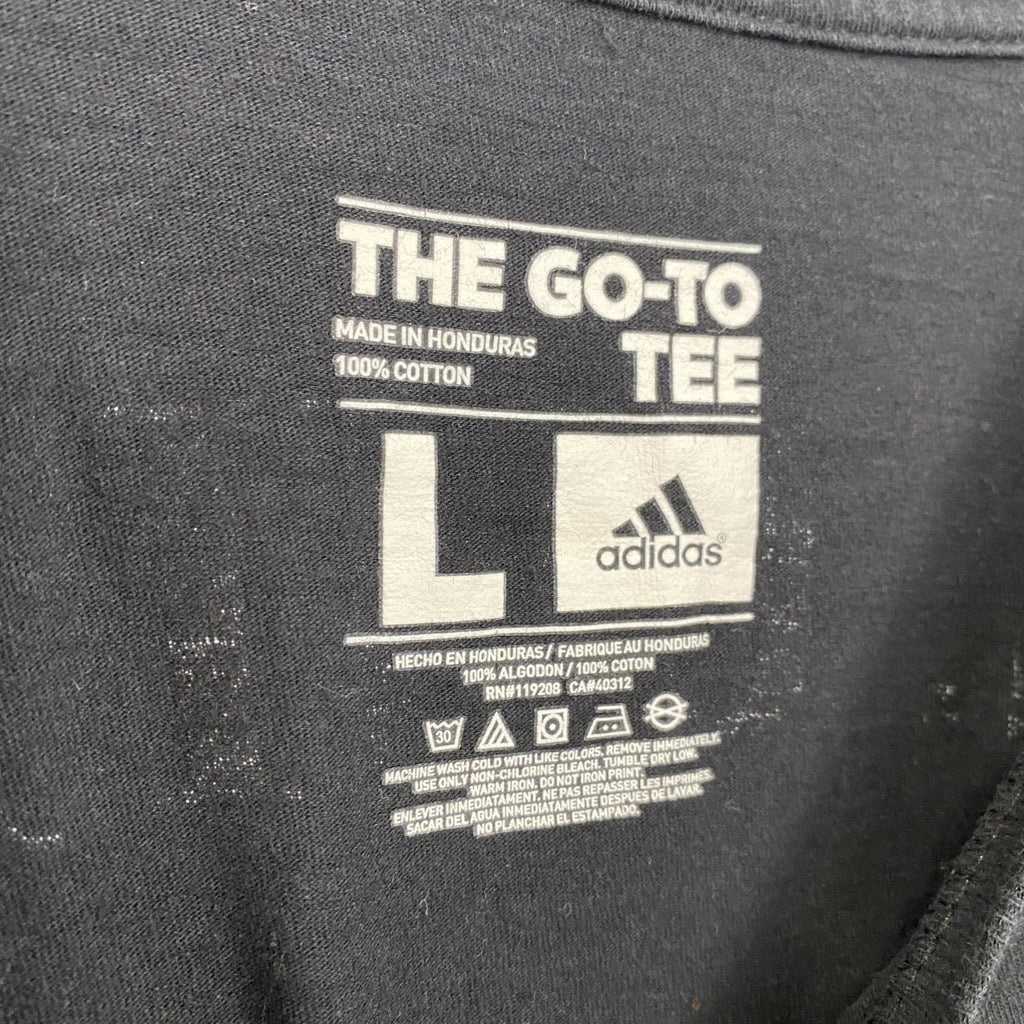 古着 used　adidas　アディダス　半袖プリントＴシャツ　ユナイテッド　サッカー　背番号　黒　ブラック　Lサイズ