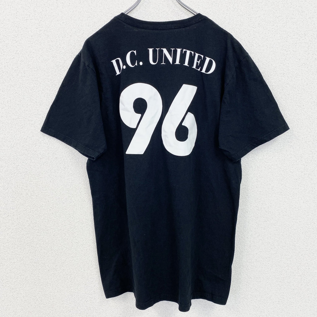 古着 used　adidas　アディダス　半袖プリントＴシャツ　ユナイテッド　サッカー　背番号　黒　ブラック　Lサイズ