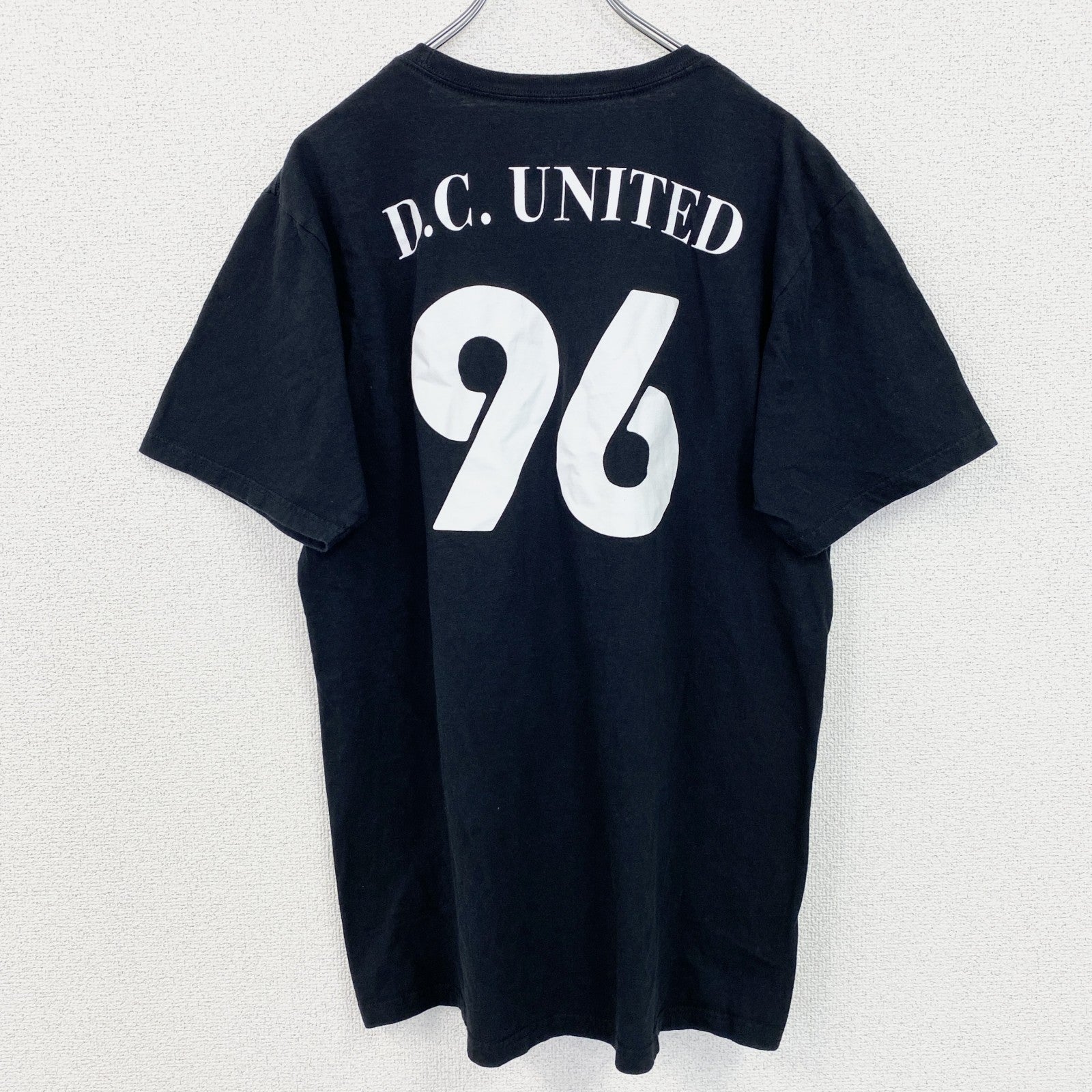 古着 used　adidas　アディダス　半袖プリントＴシャツ　ユナイテッド　サッカー　背番号　黒　ブラック　Lサイズ
