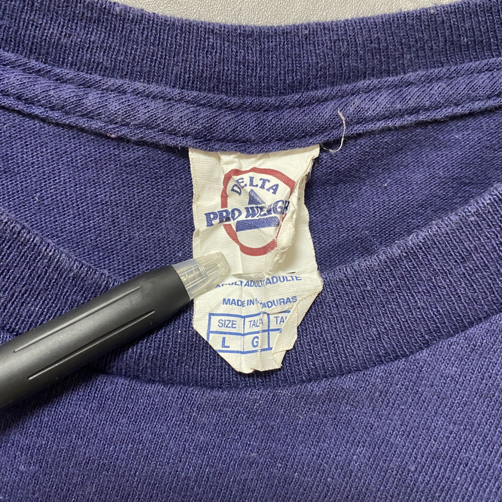 古着 used　POPEYE　ポパイ　半袖プリントTシャツ　クルーネック　紺　ネイビー　Lサイズ