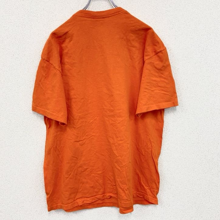 古着 used　半袖プリントTシャツ　オーバーンタイガース　アメフト　クルーネック　レトロデザイン　オレンジ　XLサイズ