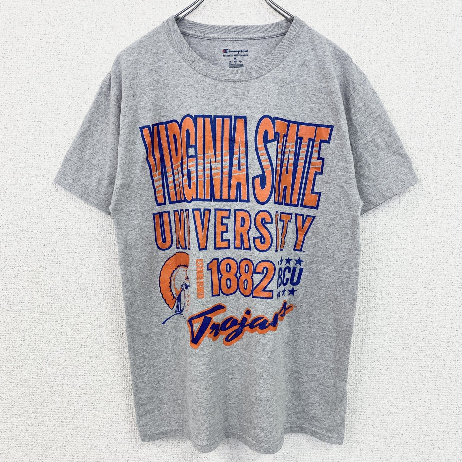 古着 used　Champion　チャンピオン　半袖カレッジプリントＴシャツ　バージニア州立大学　グレー　Mサイズ