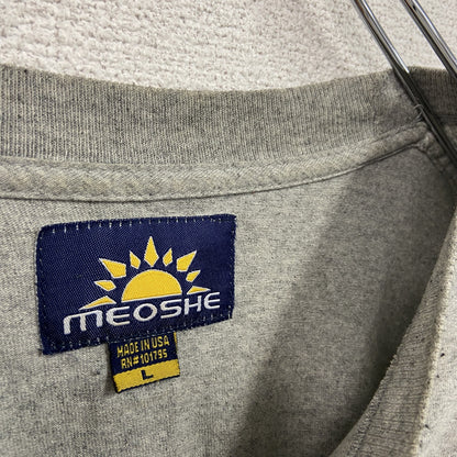 MEOSHE　半袖プリントTシャツ　灰色　グレー　Lサイズ