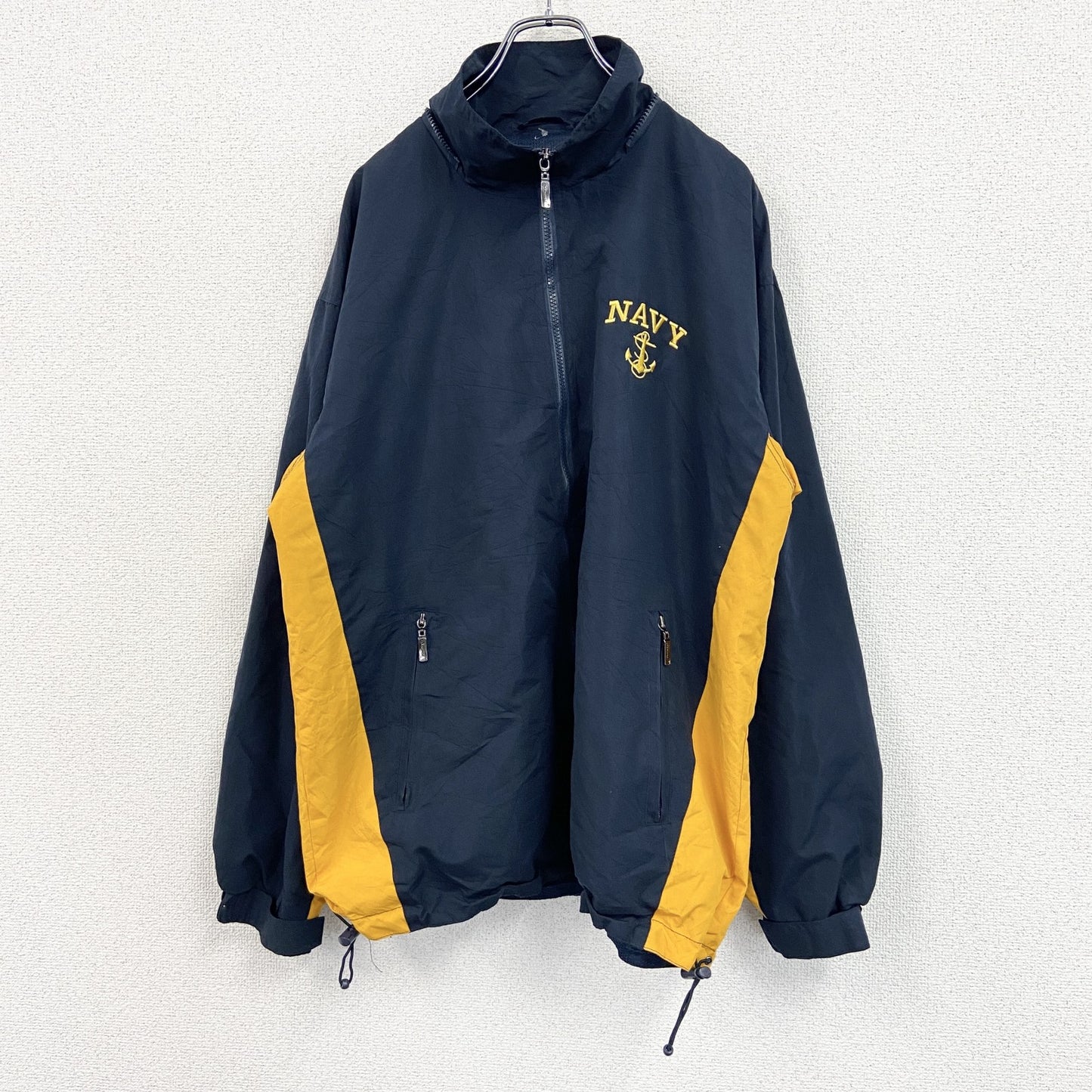 U.S.NAVY　RUNNING JACKET　ナイロンジャケット　ミリタリー　米軍　紺　ネイビー　Lサイズ