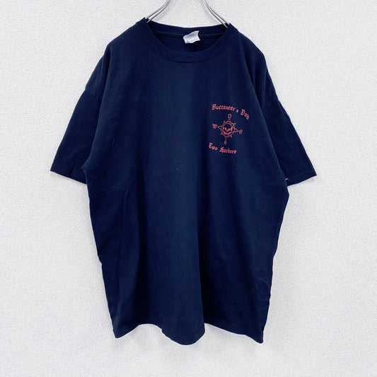 00s　GILDAN　ギルダン　半袖プリントTシャツ　ヴィンテージ　海賊　紺　ネイビー　XLサイズ