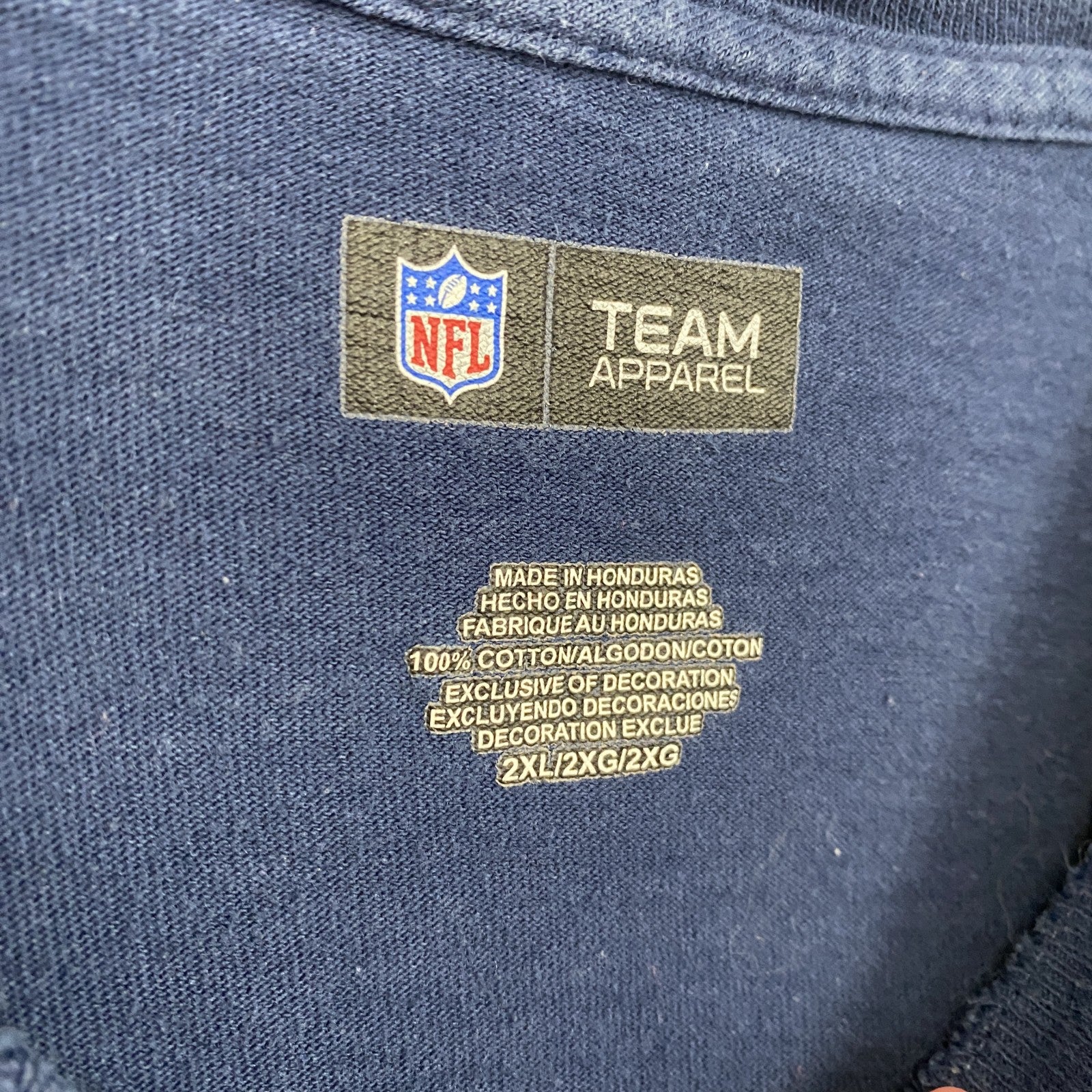 古着 used　NFL　半袖プリントTシャツ　シアトルホークス　フットボール　クルーネック　ネイビー　2XLサイズ