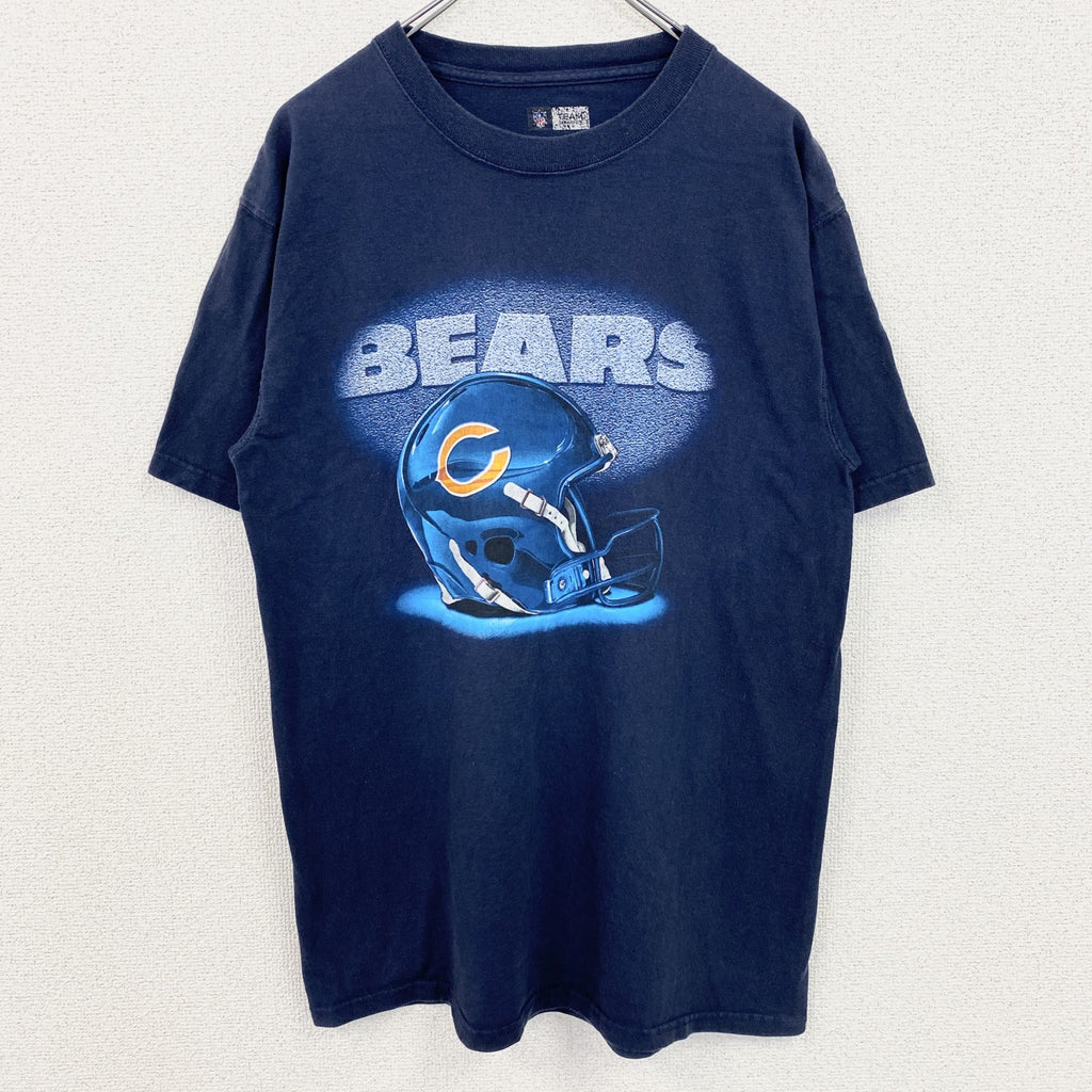 古着 used　NFL　半袖プリントＴシャツ　シカゴベアーズ　フットボール　クルーネック　ネイビー　紺　Mサイズ