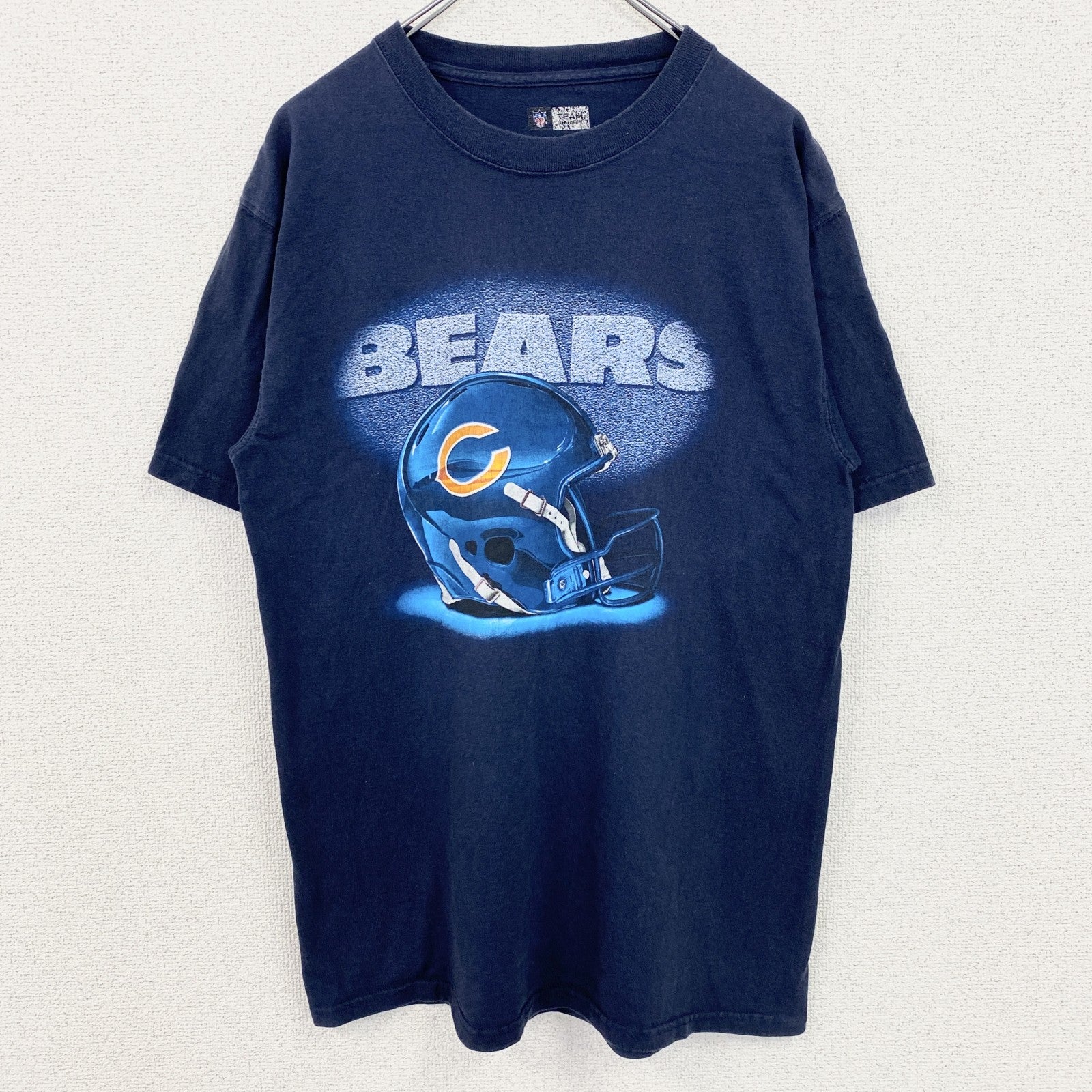 古着 used　NFL　半袖プリントＴシャツ　シカゴベアーズ　フットボール　クルーネック　ネイビー　紺　Mサイズ