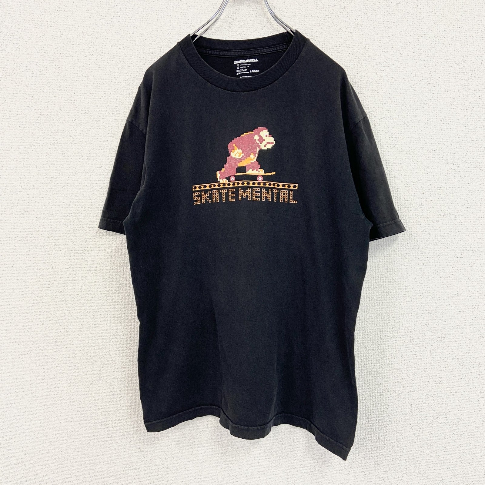 SKATEMENATAL　ドンキーコング　任天堂　半袖キャラクターTシャツ　黒　ブラック　Lサイズ