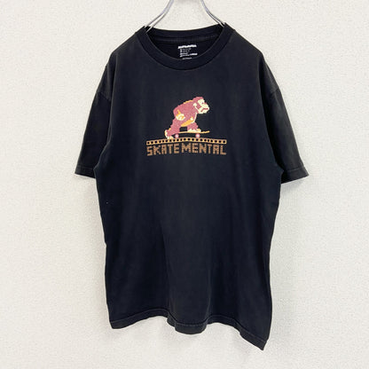 SKATEMENATAL　ドンキーコング　任天堂　半袖キャラクターTシャツ　黒　ブラック　Lサイズ