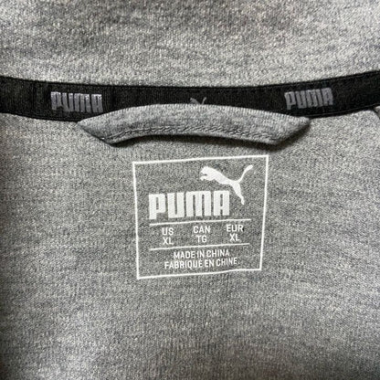 古着 used　プーマ　PUMA　長袖フルジップスウェット　トレーナー　ワンポイントロゴ　ラグランスリーブ　グレー　XLサイズ