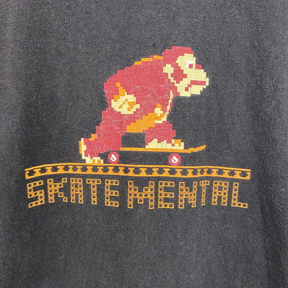 SKATEMENATAL　ドンキーコング　任天堂　半袖キャラクターTシャツ　黒　ブラック　Lサイズ