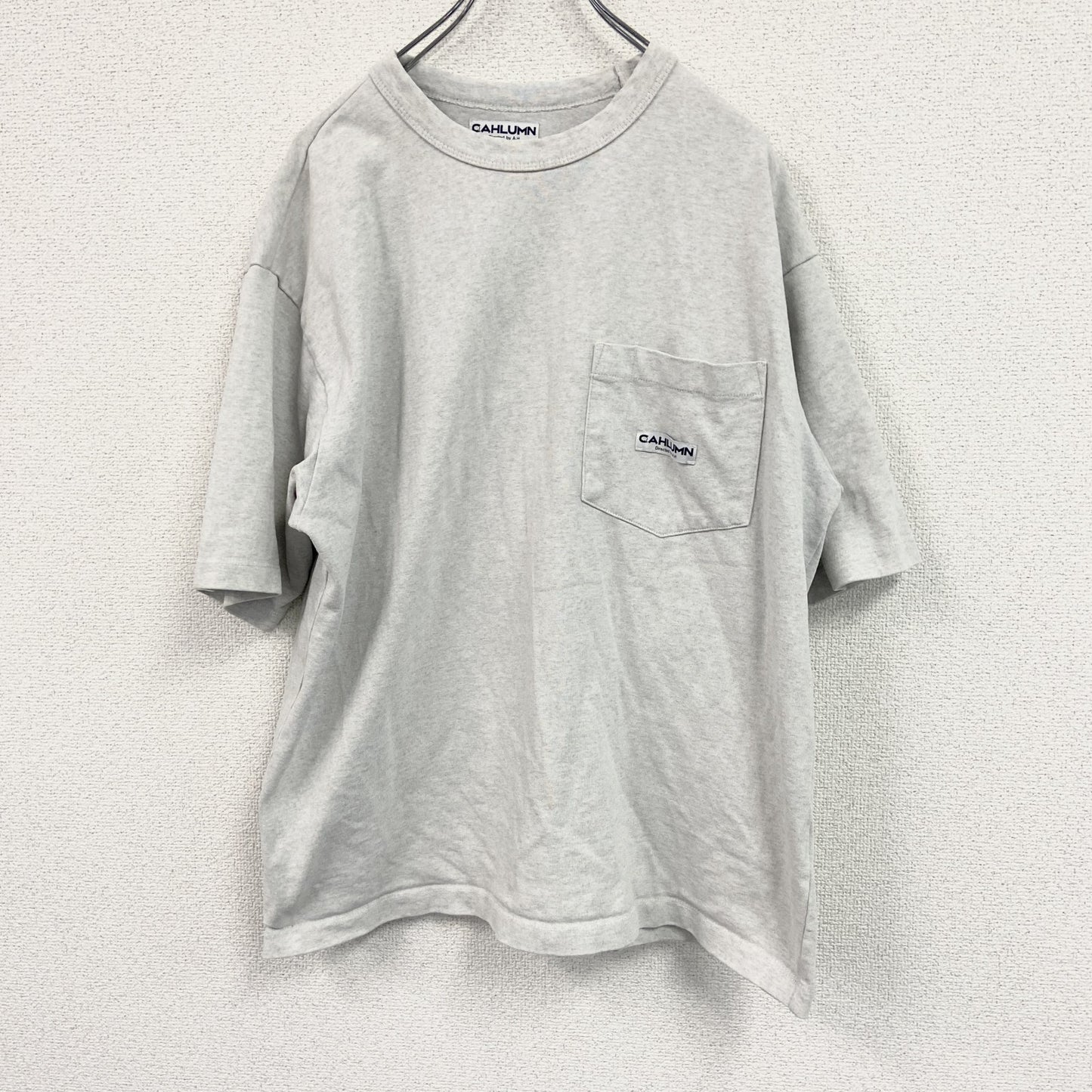 CAHLUMN　半袖Tシャツ　胸ポケット　霜降りグレー